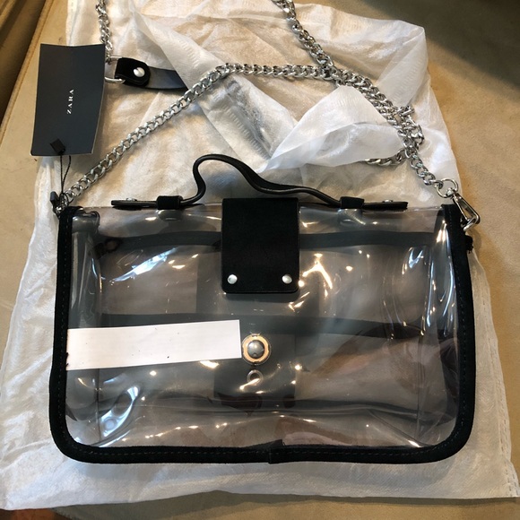 Zara vinyl crossbody bag with leather trim - Picture 7 of 7